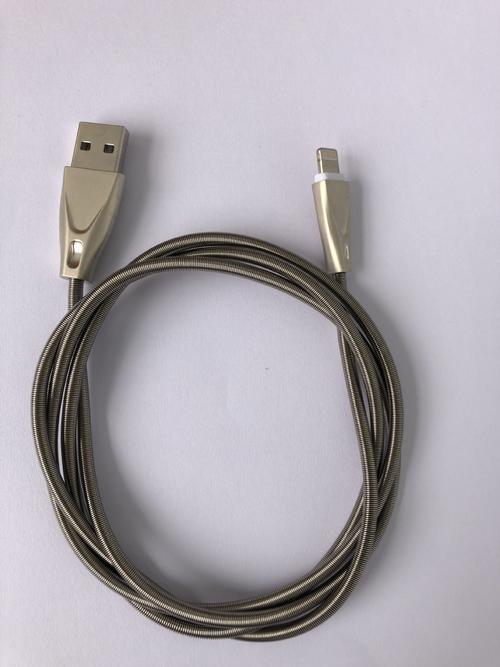 厂家直销新品金属软管弹簧数据线 锌合金苹果手机数据线usb线